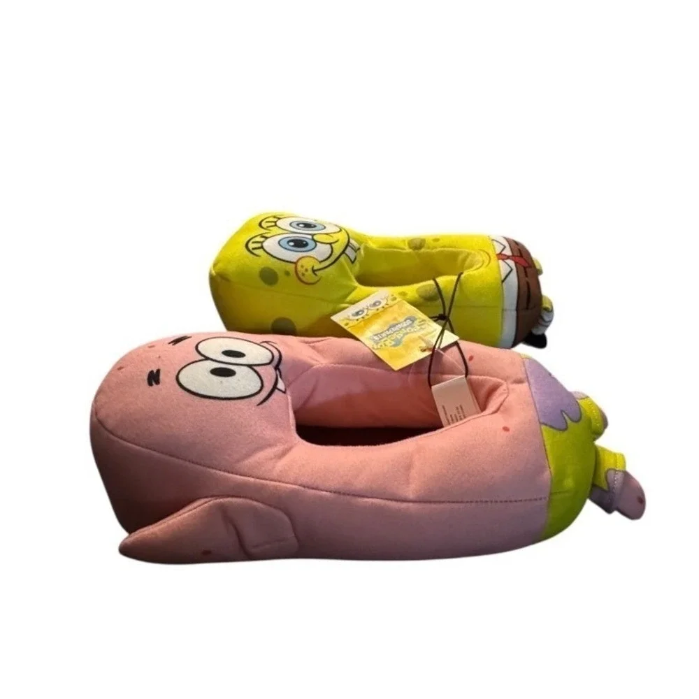 Nickelodeon Spongebob Patrick Star Youth‎ Slippers Plush Cuddle Size 13-1